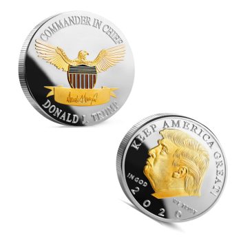 2020 Gold on Silver Liberty Donald Trump Plated Commemorative Coin All Products