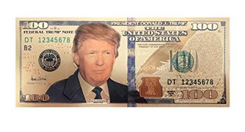 100 USD President Donald Trump Collectible Gold Plated Fake Bank Note 24K Gold and Silver Plated Replica Bills