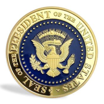 45th US President Donald Trump Thumbs Up on USA Flag Commemorative Gold Coin All Products 2