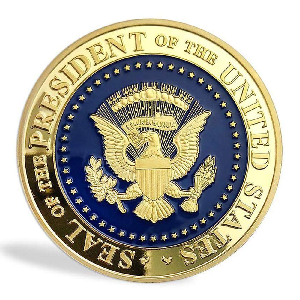 45th US President Donald Trump Thumbs Up on USA Flag Commemorative Gold Coin All Products 4