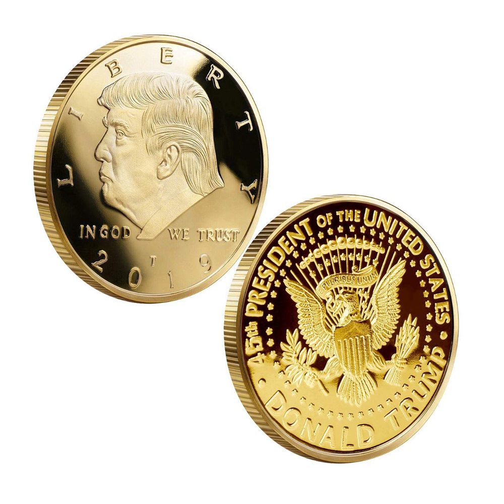 2019 President Donald Trump Gold Plated EAGLE Commemorative Coin Novelty Coins 