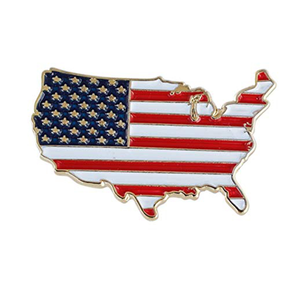 Unlit United States of America Outline Patriotic Pin 4th of July 3