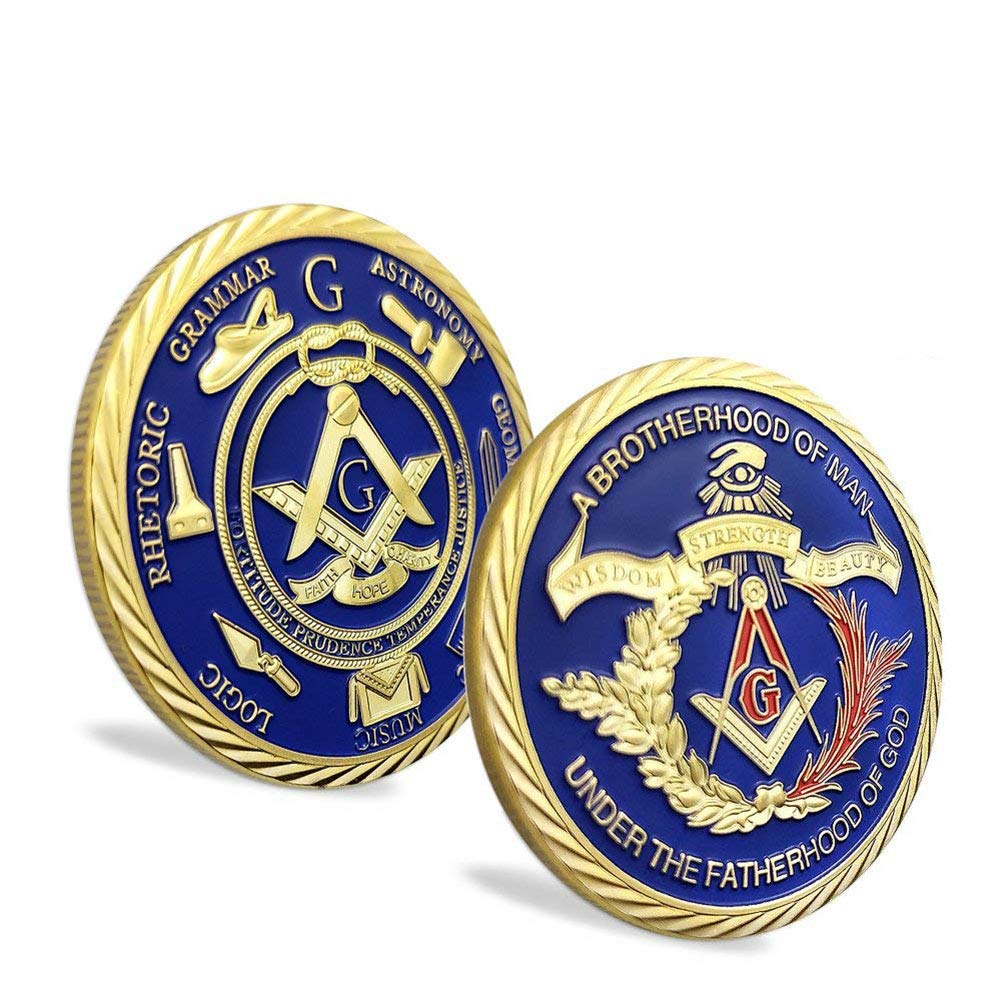 Masonic Ancient Blue Gold Challenge Coin All Products 5