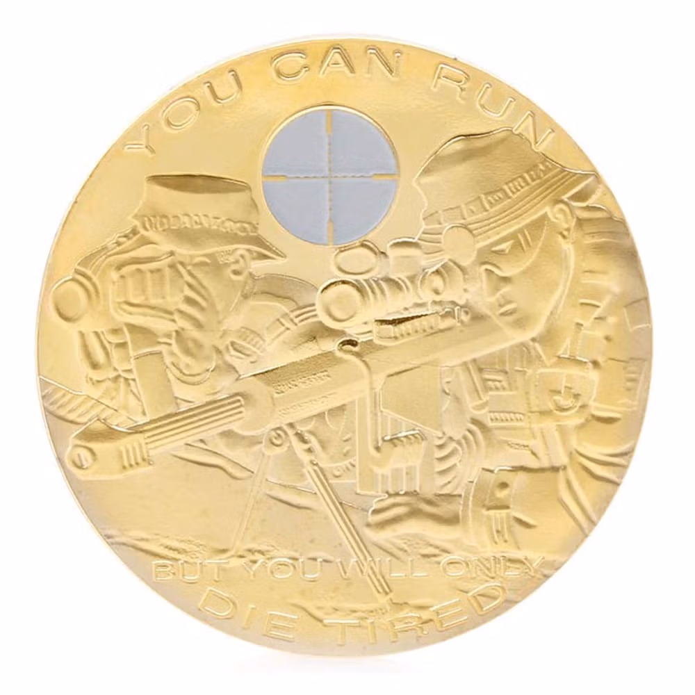 Sniper You Can Run Die Tired Challenge Gold Plated Coin All Products 4
