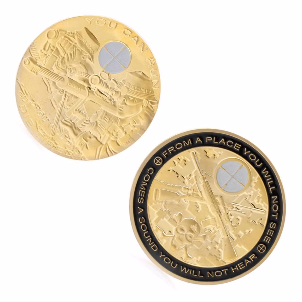 Sniper You Can Run Die Tired Challenge Gold Plated Coin All Products 5