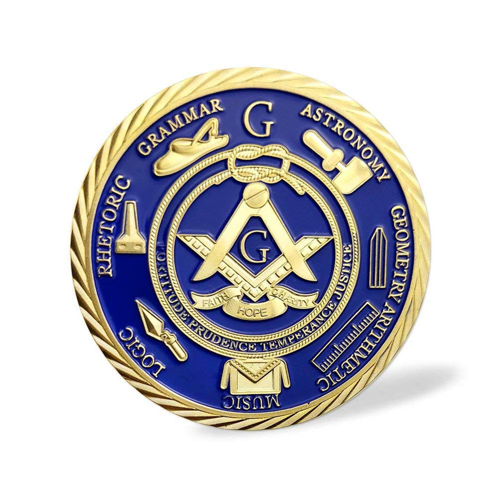 Masonic Ancient Blue Gold Challenge Coin All Products 4
