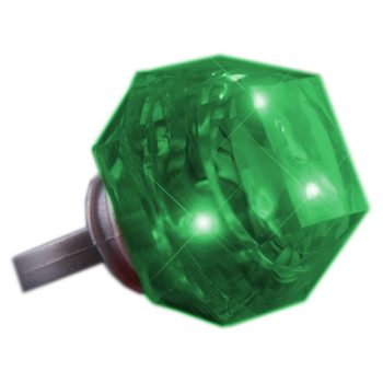 Huge Gem Ring Green Diamond Mardi Gras Light Up Rings