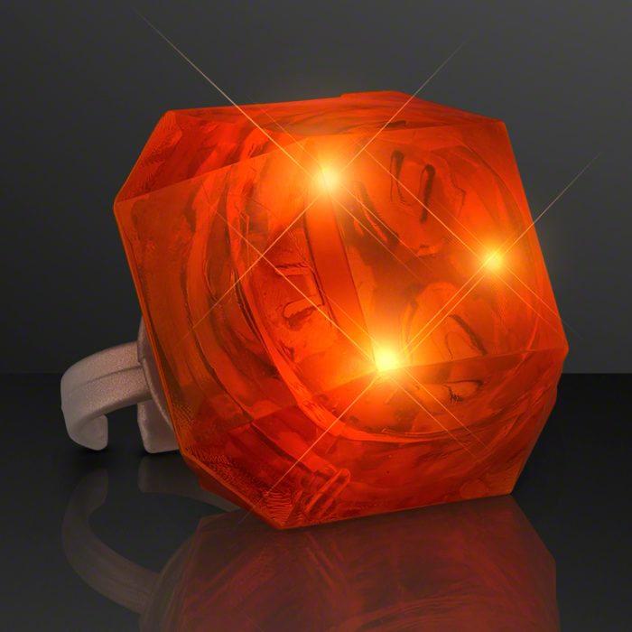 Huge Gem Ring Orange Diamond | Best Glowing Party Supplies