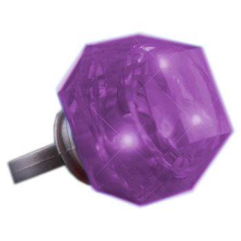 Huge Gem Ring Purple Diamond Halloween Light Up Rings