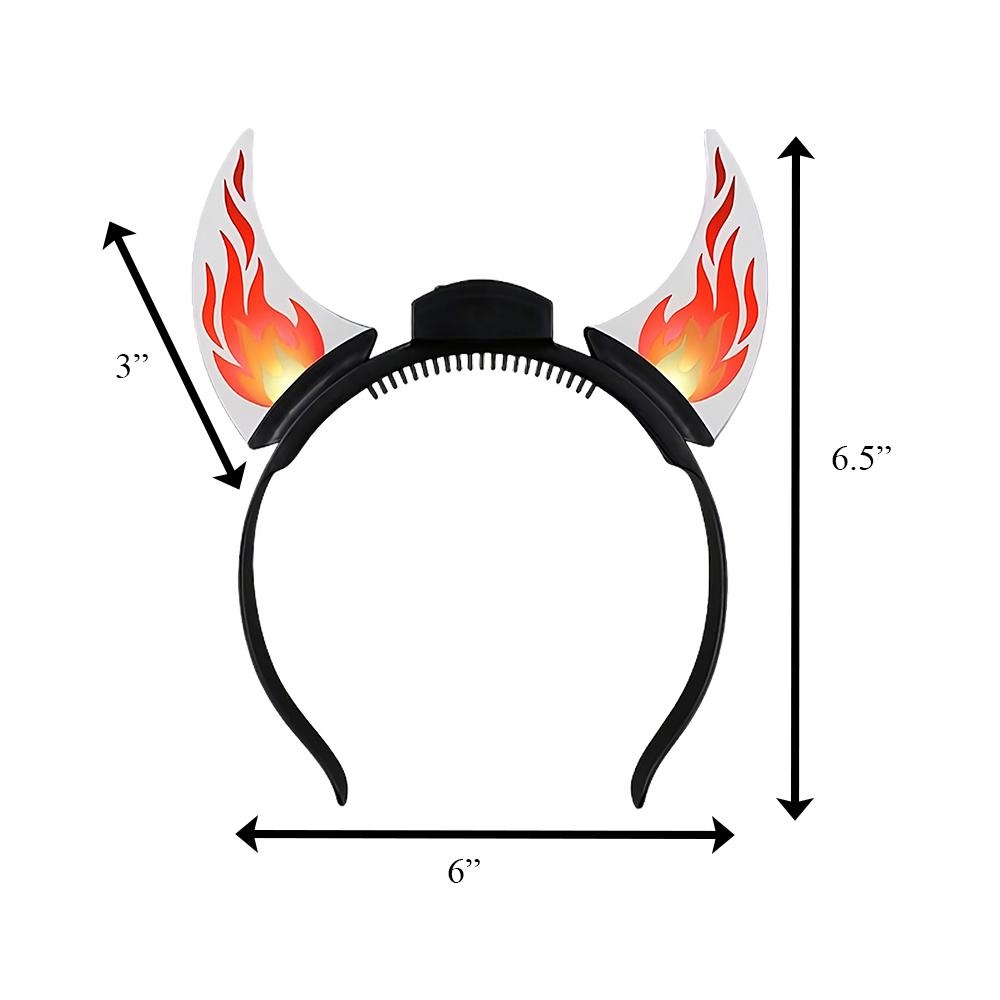 Animated Light Up Dancing Flames Devil Acrylic Horn Headband All Products 4