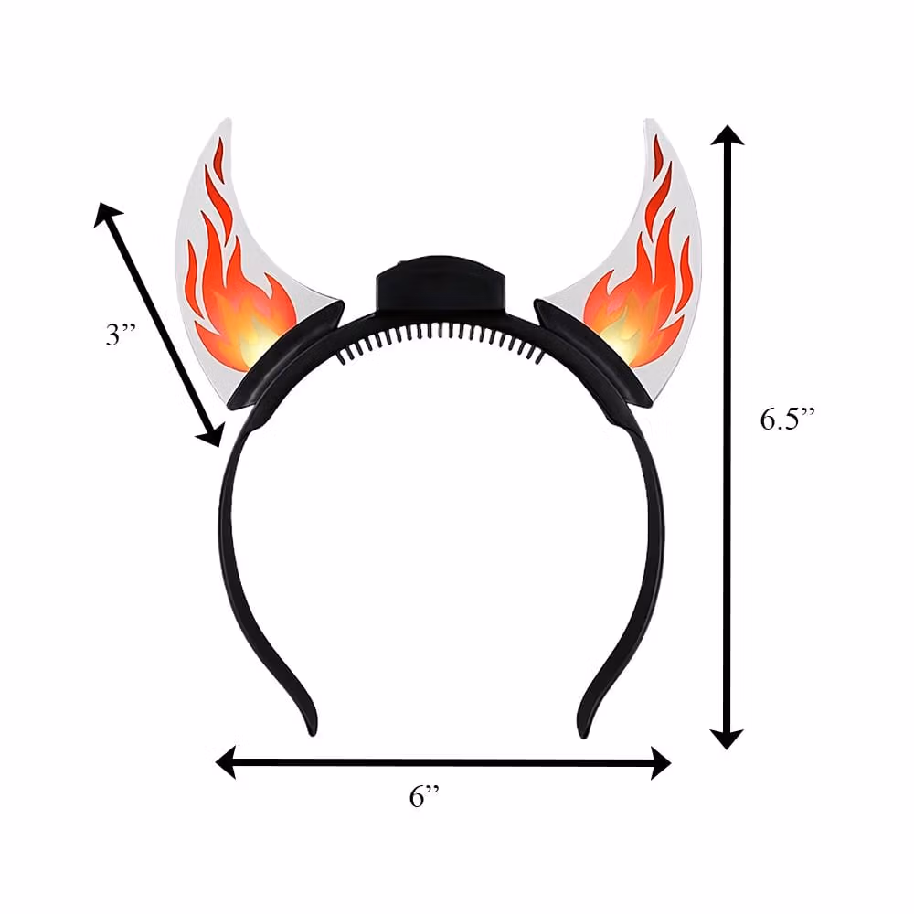 Animated Light Up Dancing Flames Devil Acrylic Horn Headband All Products 6