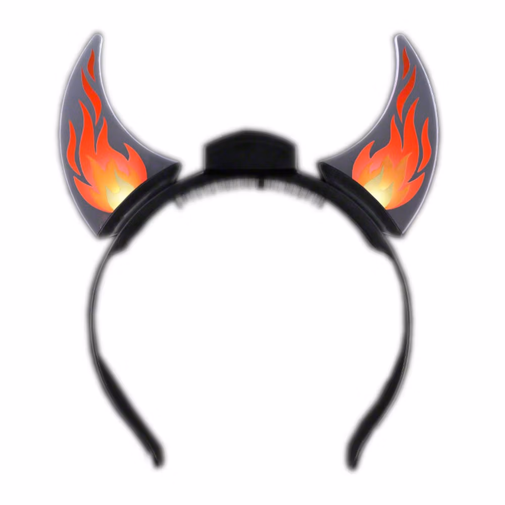 Animated Light Up Dancing Flames Devil Acrylic Horn Headband All Products 5