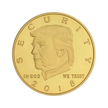 Donald Trump 2018 Border Wall Security Commemorative Gold Coin Non-Light Up Fun