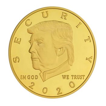 Donald Trump 2020 Border Wall Security Commemorative Gold Coin Non-Light Up Fun