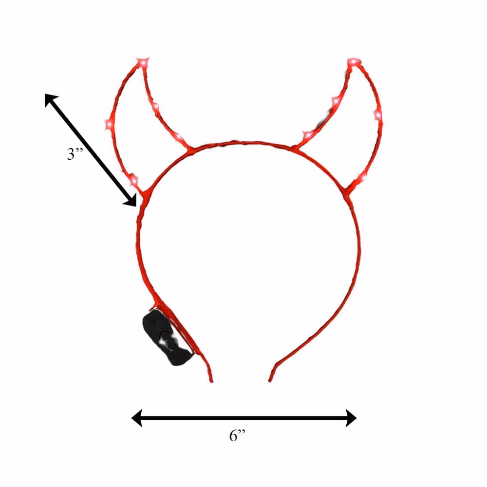 Light Up Devil Horn Starlight Red Headband for Halloween All Products 6