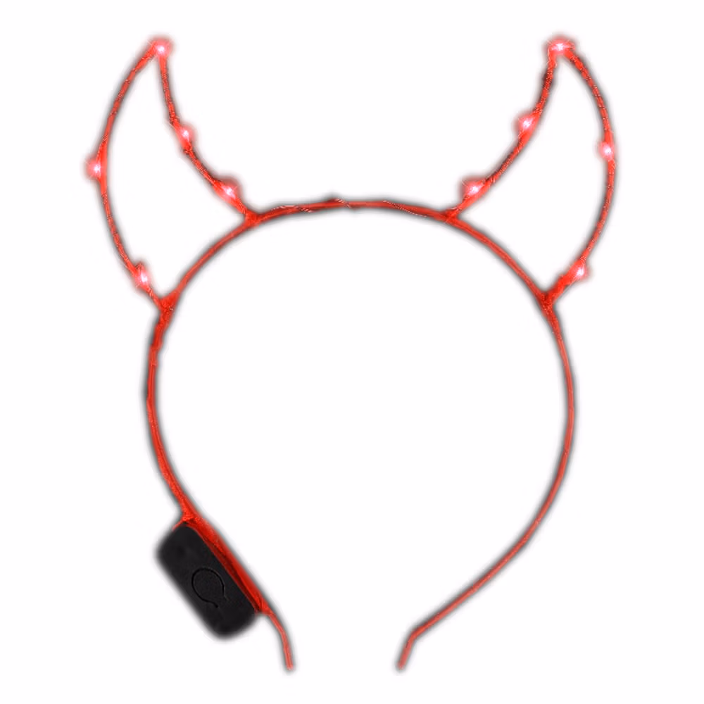Light Up Devil Horn Starlight Red Headband for Halloween All Products 4