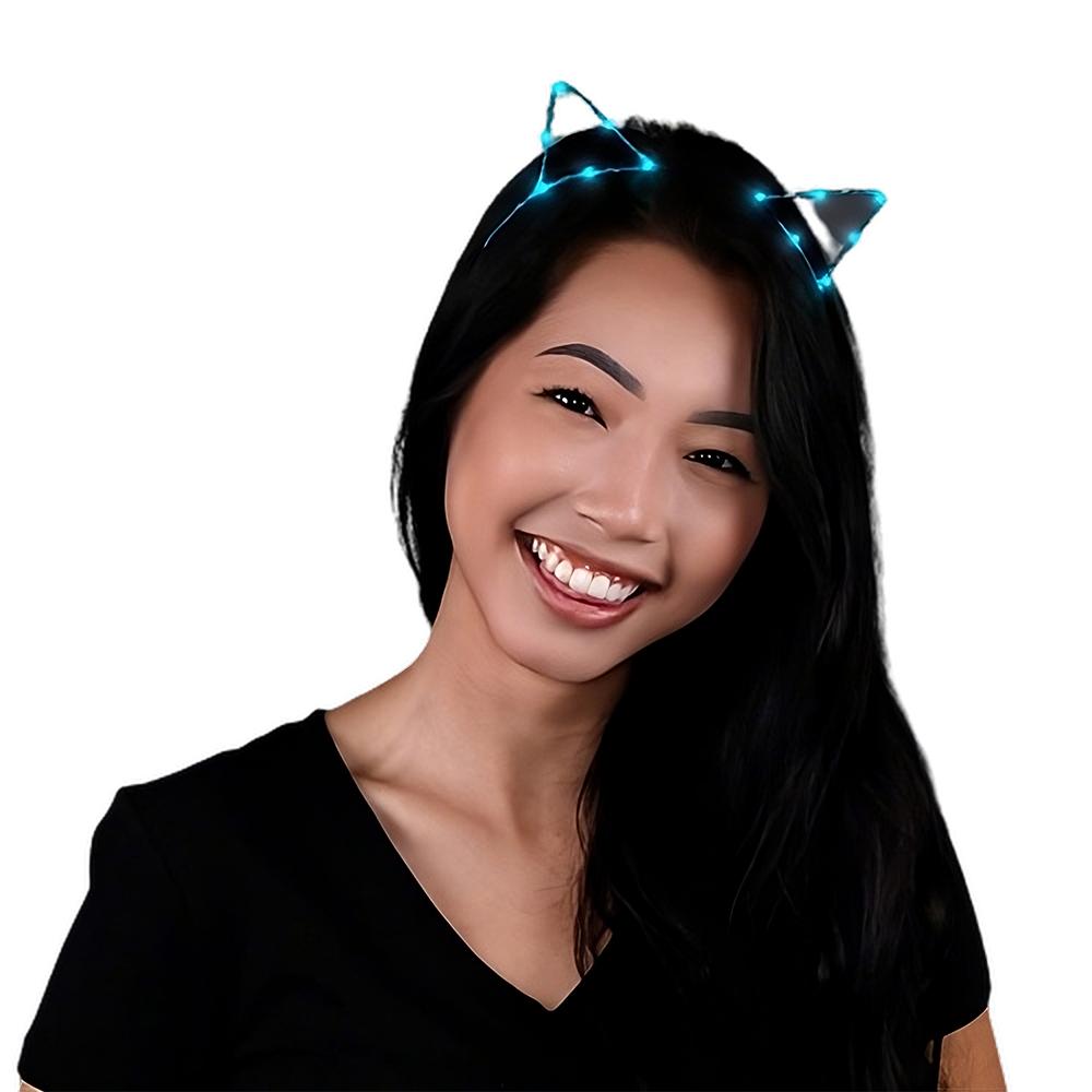Aqua LED Kitty Cat Ear Headband All Products 6
