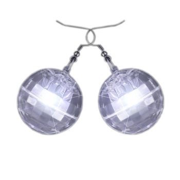 Light Up Groovy Disco Mirror Ball Crystal Earrings Clubs, Concerts, Festivals, Disco