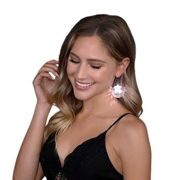 Light Up Groovy Disco Mirror Ball Crystal Earrings Clubs, Concerts, Festivals, Disco