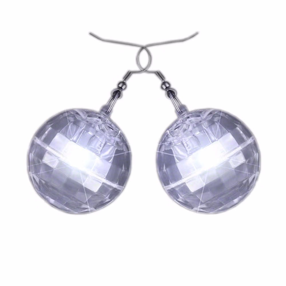 Light Up Groovy Disco Mirror Ball Crystal Earrings All Products 4