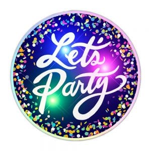 Light Up Lets Party Flashing Blinky Light Badge Pin All Body Lights and Blinkees