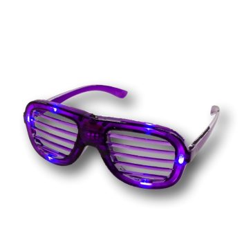 Purple Slotted Rock Star Shutter Sunglasses Pack of 6 All Products