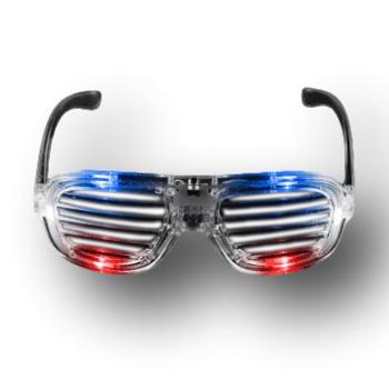 Red White Blue LED Slotted Rock Star Shutter Sunglasses Pack of 6 All Products