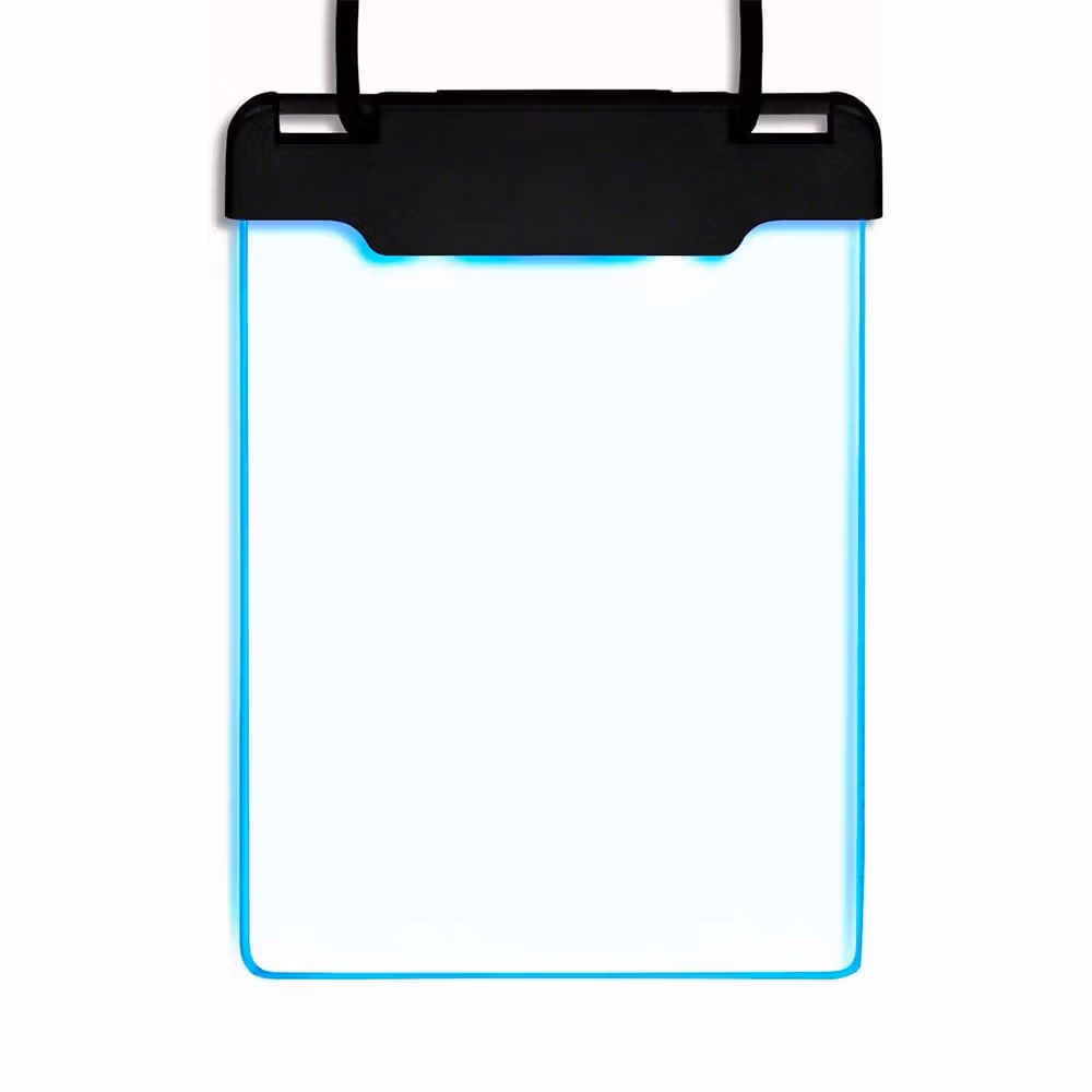 Blue LED Personalized Write On Clear Plastic Badge Necklace All Products 4