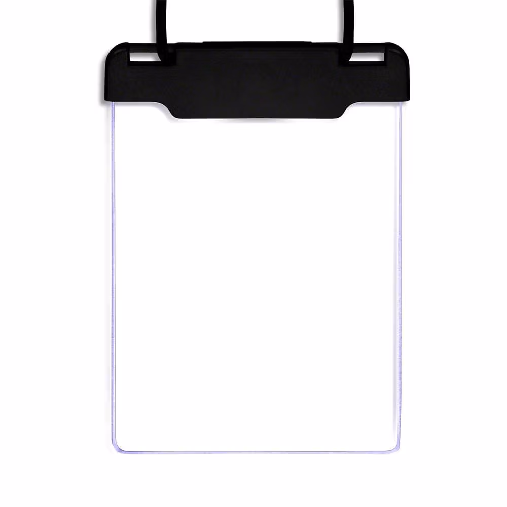 White LED Personalized Write On Clear Plastic Badge Necklace All Products 4