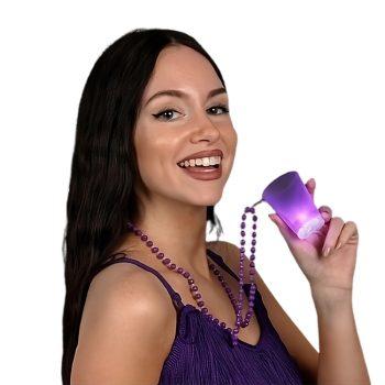 Light Up Purple Shot Glass on Purple Beaded Necklaces All Products