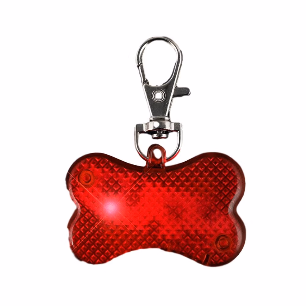 Red Flashing Dog Bone Body Name Tag Safety Light All Body Lights and Blinkees 4
