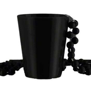 Non Light Up Black Shot Glass on Black Beaded Necklaces Beads