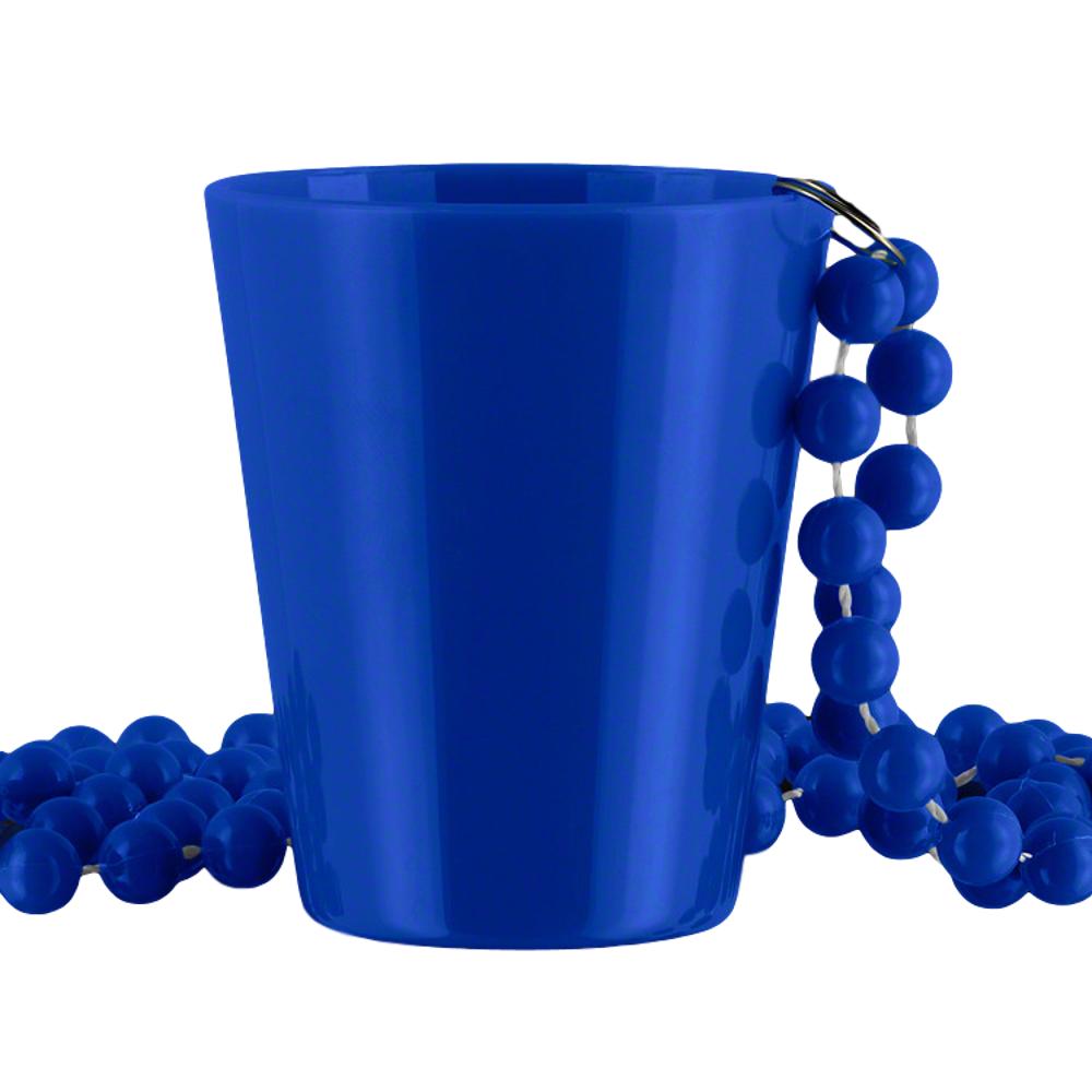 Non Light Up Blue Shot Glass on Blue Beaded Necklaces All Products