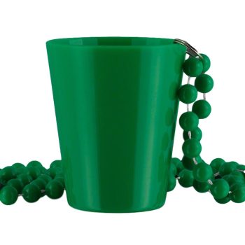 Non Light Up Green Shot Glass on Green Beaded Necklaces Beads