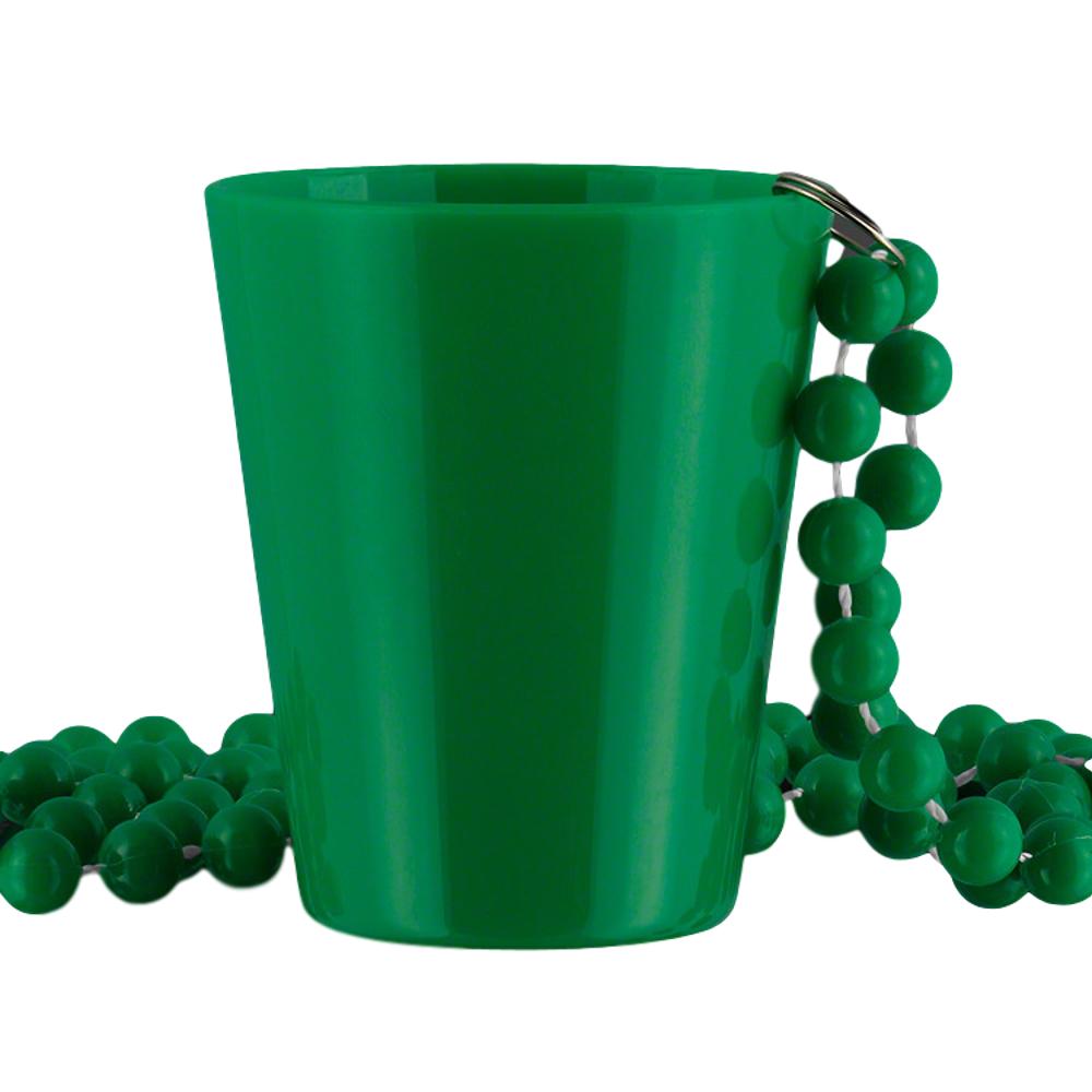 Unlit Up Green Shot Glass on Green Beaded Necklaces All Products 3