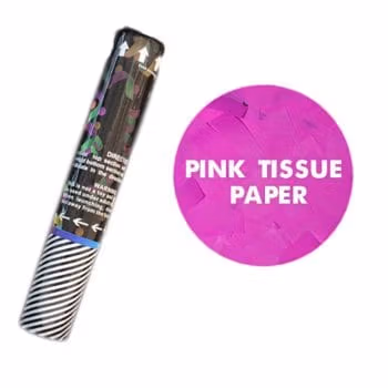 12 Inches Pink Tissue Paper Gender Reveal Confetti Cannon All Products