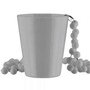Non Light Up White Shot Glass on White Beaded Necklaces 4th of July