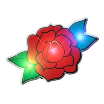 Red Rose Flashing Body Light Lapel Pins All Body Lights and Blinkees