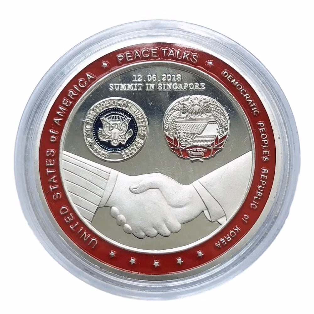 Donald Trump Shake Hands with Kim Jong-un Commemorative Silver Plated Coin All Products 4