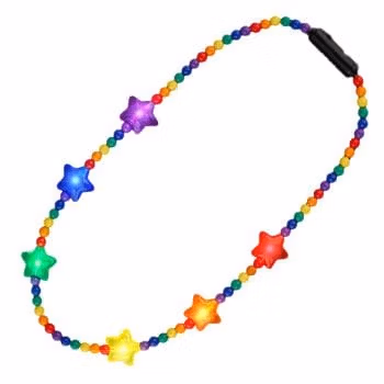 Flashing Rainbow Disco Prism Stars Fancy Party Necklace All Products