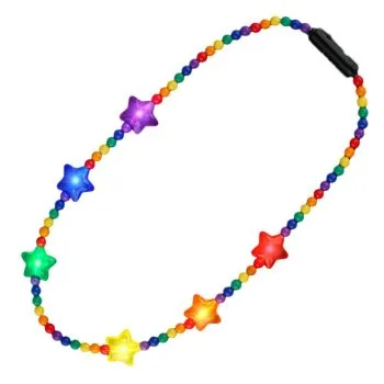 Flashing Rainbow Disco Prism Stars Fancy Party Necklace All Products