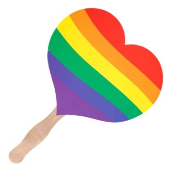 Heart Shaped Non Light Up Rainbow Hand Fan All Products