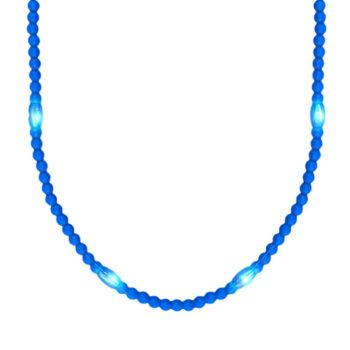 Opaque Round Still Light No Flash Blue Beads Mardi Gras Light Up Necklaces