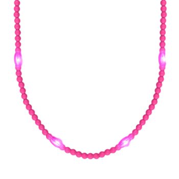 Opaque Round Still Light No Flash Pink Beads Mardi Gras Light Up Necklaces