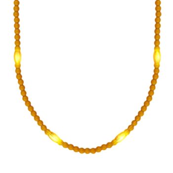 Opaque Round Still Light No Flash Yellow Beads Mardi Gras Light Up Necklaces