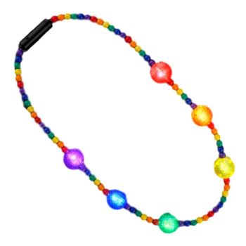 Flashing Rainbow Disco Prism Balls Fancy Party Necklace Christmas Flashing Blinky Light Lapel Pins