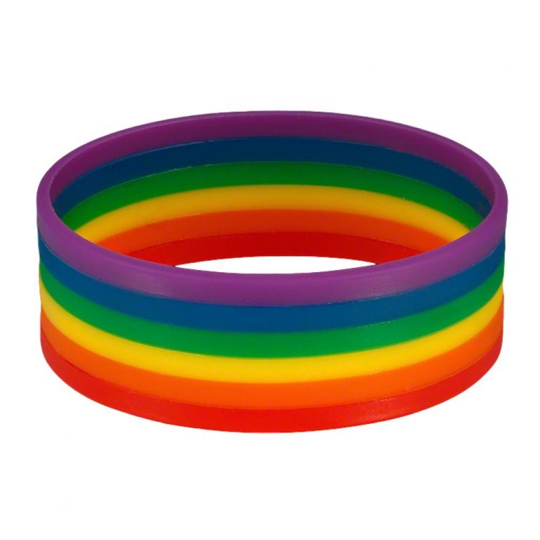 Non Light Up Rainbow Silicon Rubber Bracelet | Best Glowing Party Supplies