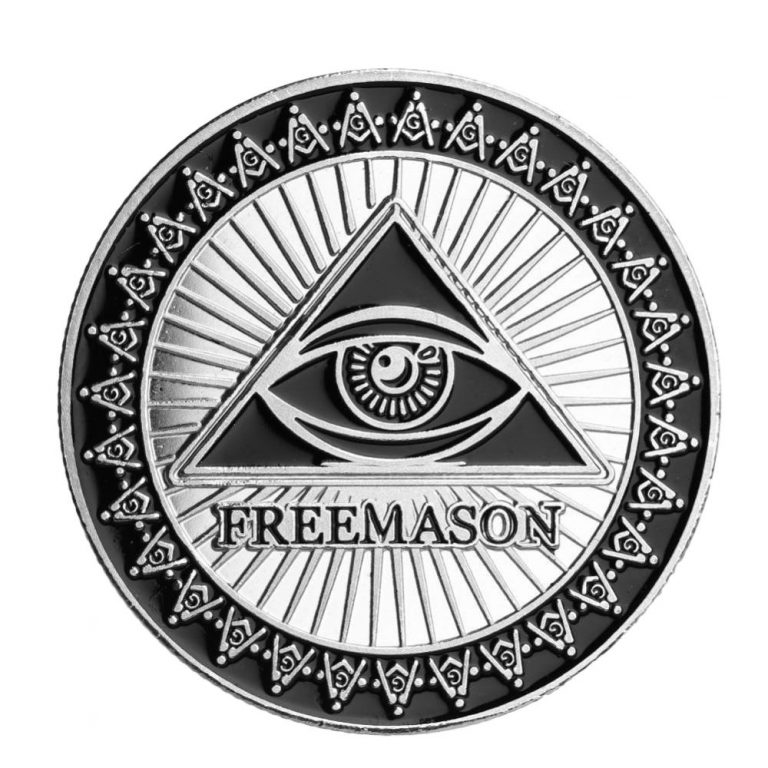 Freemason Masonic Ancient Black Silver Coin