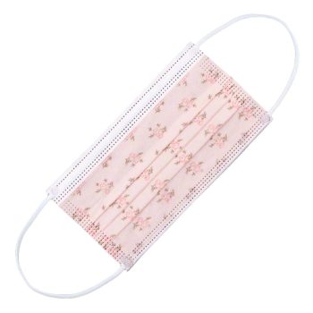 Pink Pleated Flower Clusters Disposable Face Masks Pack of 10 All Products