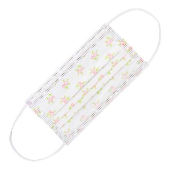 White Pleated Flower Clusters Disposable Face Masks Pack of 10 All Products